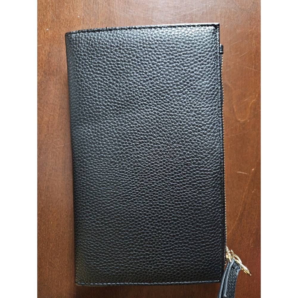 Nanette Lepore Black Pebbled Wristlet Wallet Clutch Zip Around‎ Card Holder - Picture 4 of 7